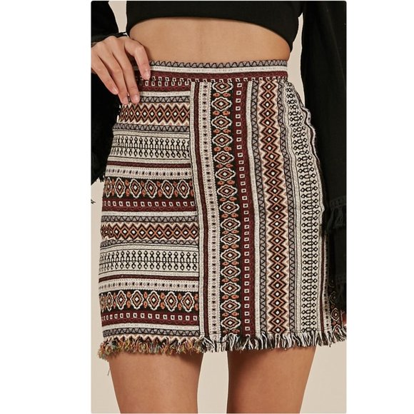 Showpo. Dresses & Skirts - Showpo fringe mini skirt